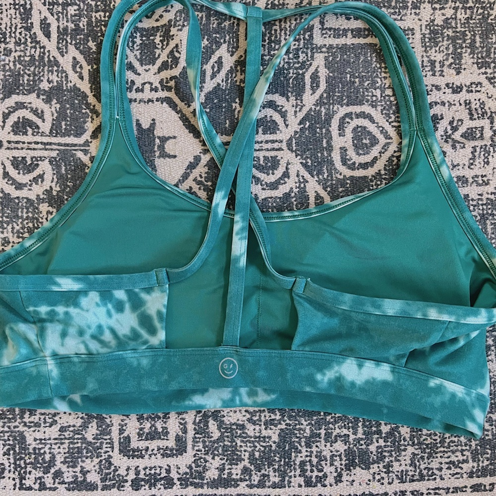 NWOT Gilly Hicks Forest Green Tie Dye Sports Bra: Size L - Picture 2 of 3